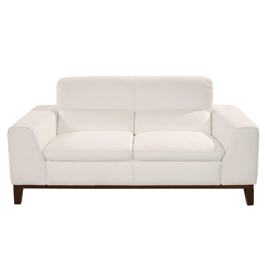 Milani White Leather Loveseat El Dorado Furniture